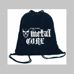 Metalcore ľahké sťahovacie vrecko ( batôžtek / vak ) s čiernou šnúrkou, 100% bavlna 100 g/m2, rozmery cca. 37 x 41 cm
